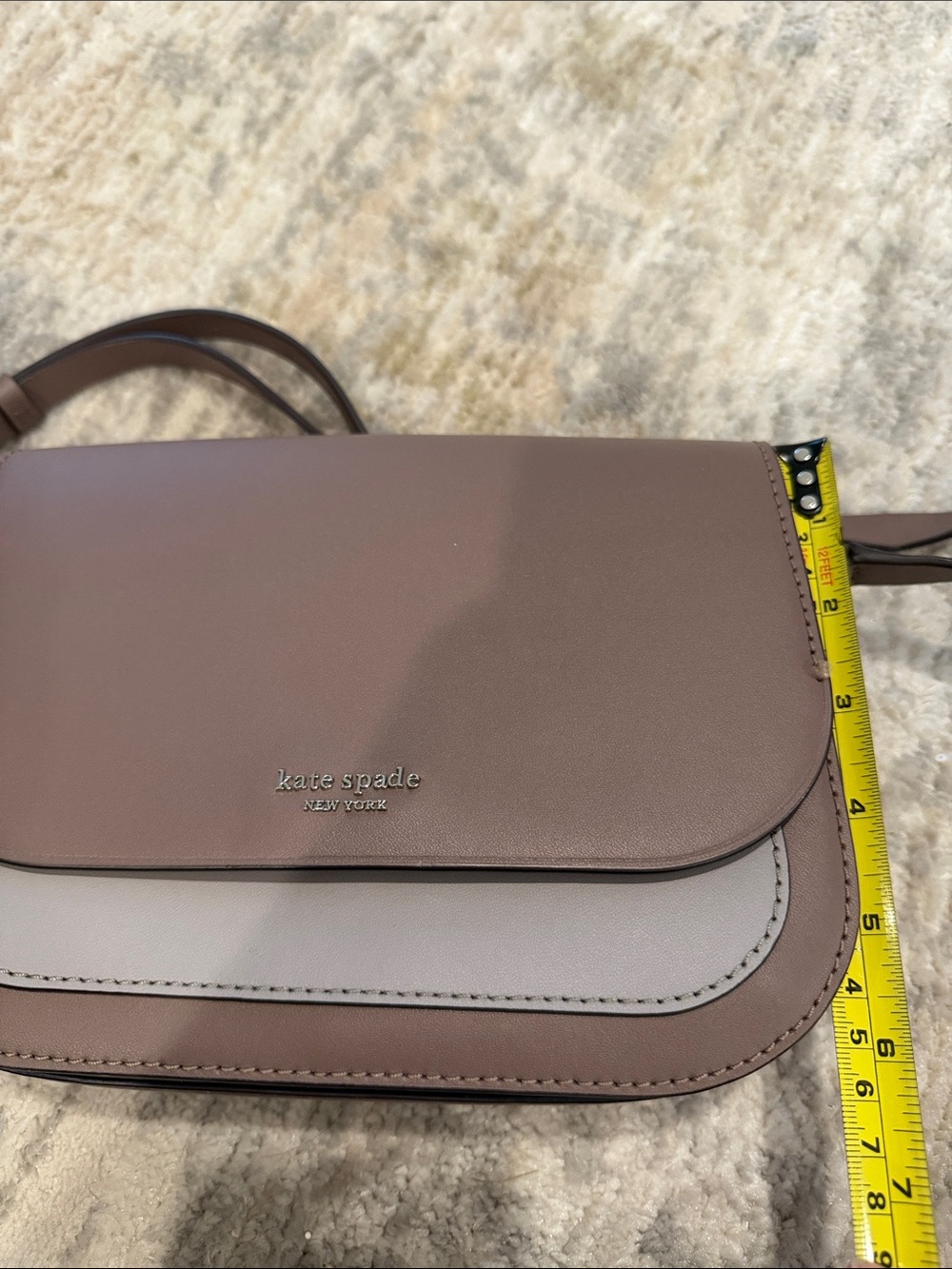 kate spade Two-Tone Mauve Brown Leather Crossbody - Picture 5 of 6